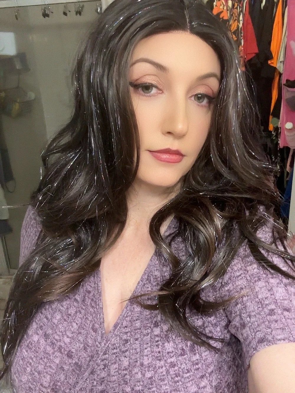 Chelsey Smith Crowns Sharpay Dark Brown Tinsel Like New Standard HighQuality Wig